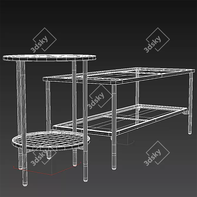 Sleek Black Glass Coffee Table - IKEA ÄSPERÖD 3D model image 4