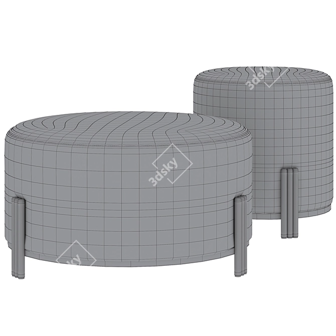 COCO REPUBLIC Oscar Tripod Stool: Stylish and Functional 3D model image 4