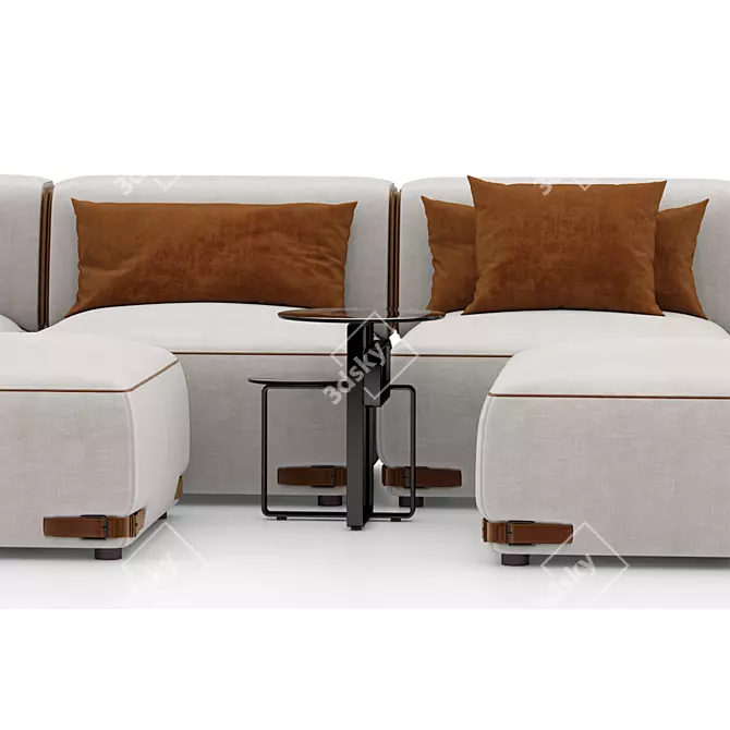 Luxurious Fendi Soho Sofa 3D model image 4
