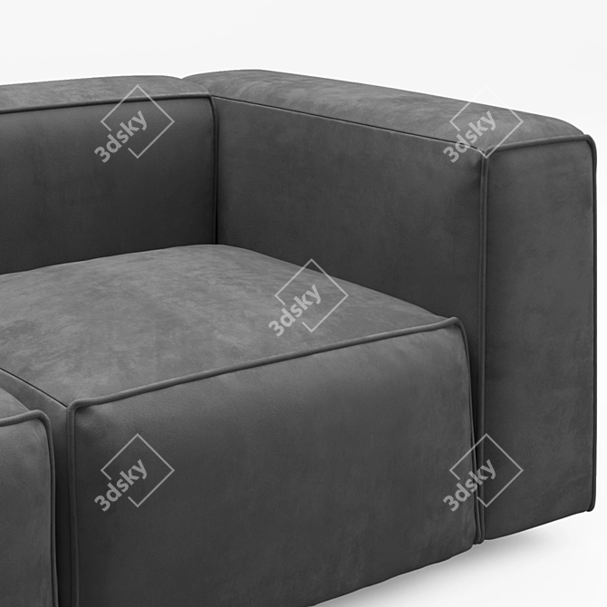 Minimalist Gray Karo Sofa 3D model image 2