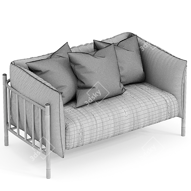 Modern Comfort: Medulum Loggia 2 Seater Sofa 3D model image 3