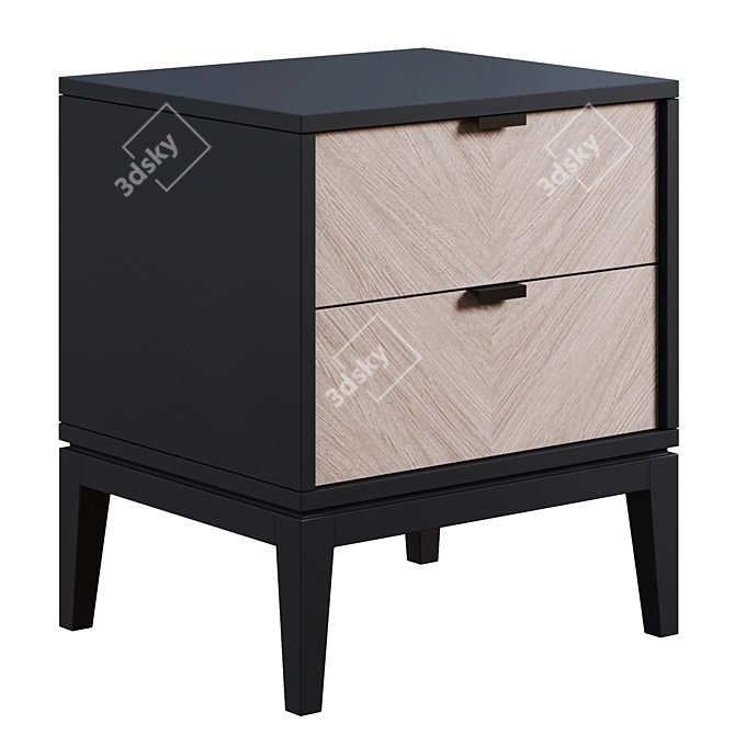 Fjord Nightstand: Sleek and Stylish Storage 3D model image 3