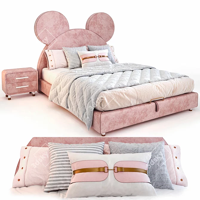 Bear Bed for Kids | 1600x2000mm Mattress Size 3D model image 1