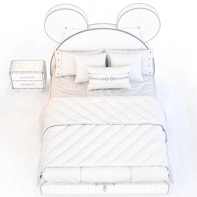 Bear Bed for Kids | 1600x2000mm Mattress Size 3D model image 4