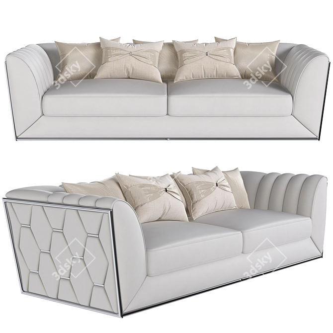 Modern Vogue Silver Sofa 3D model image 2