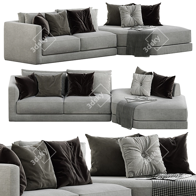 Alexander 1 Sofa: Sleek and Stylish 3D model image 1