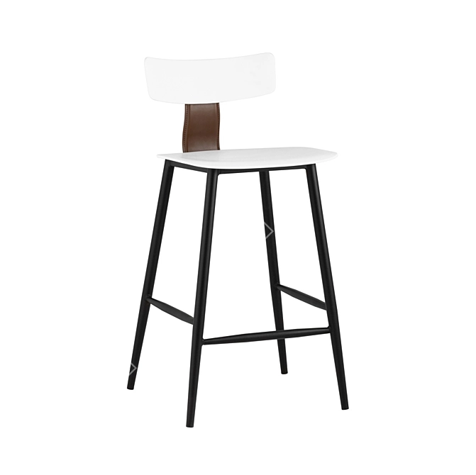 Sleek Ant Semi-Bar Chair 3D model image 1