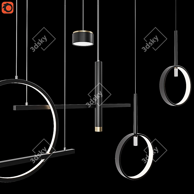 Alessia Hanging Lamps: Modern Illumination Solution 3D model image 2