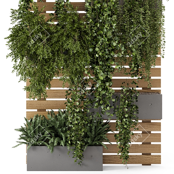 Vertical Planter Pots - Set 545 | Outdoor Plants 3D model image 3