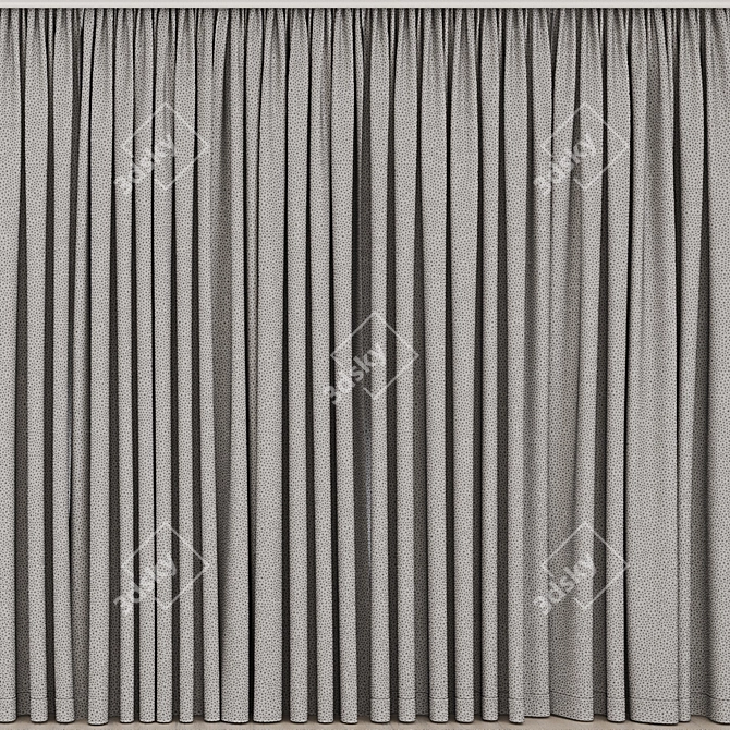 Jacquard and Satin Curtains Set 3D model image 4