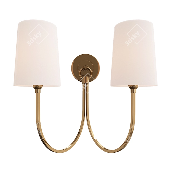 Antique Brass Twin Swag Sconce 3D model image 1