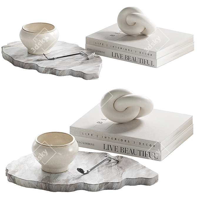 Elegant Coffee Table Decor Set 3D model image 1