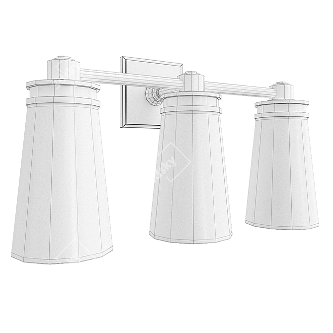 Pearson Triple Brass Sconce 3D model image 2