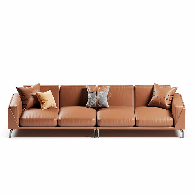 Neo-modern Genuine Leather Sofa: Francesca 3D model image 2