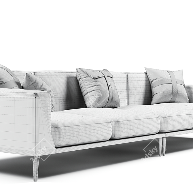 Neo-modern Genuine Leather Sofa: Francesca 3D model image 4