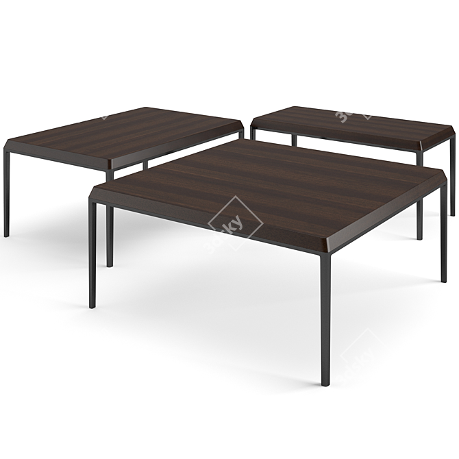 B&B Italia Michel Coffee Tables: Stylish and Versatile Set 3D model image 2