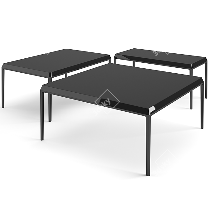 B&B Italia Michel Coffee Tables: Stylish and Versatile Set 3D model image 3