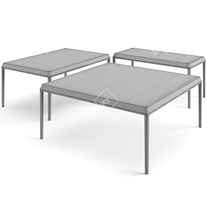 B&B Italia Michel Coffee Tables: Stylish and Versatile Set 3D model image 9