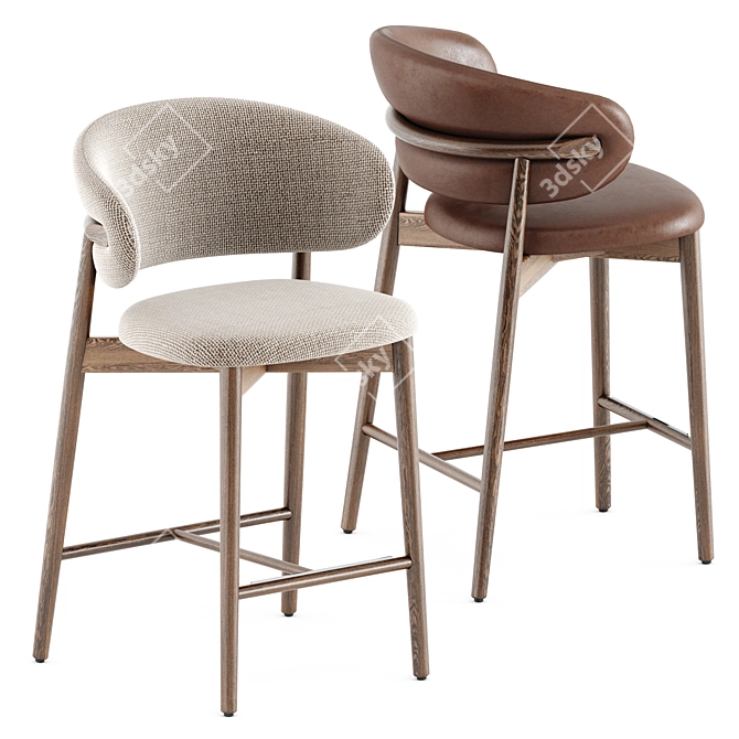 Elegant Oleandro Bar Chair by Calligaris 3D model image 1