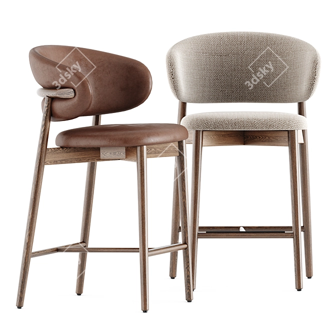 Elegant Oleandro Bar Chair by Calligaris 3D model image 3