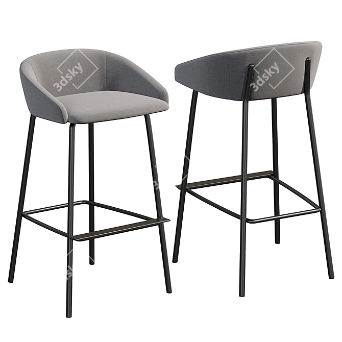 Bross Italia: Stylish Bar Stool for Modern Spaces 3D model image 1