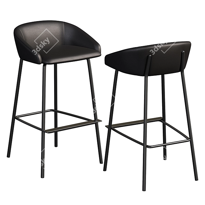 Bross Italia: Stylish Bar Stool for Modern Spaces 3D model image 2