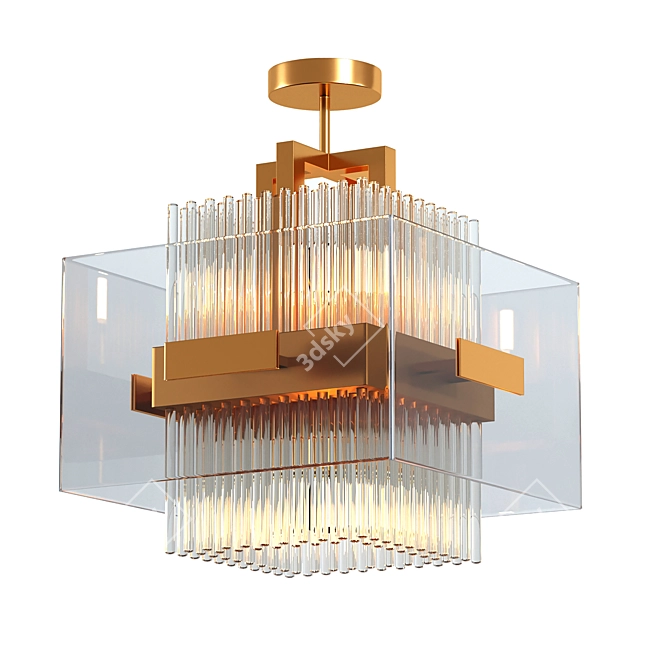 Sella CH: Brass & Glass Lighting 3D model image 1