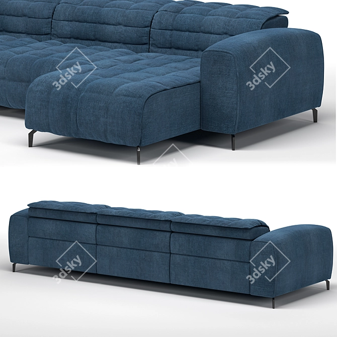 Cannes Fabric Upholstered Sofa 3D model image 2