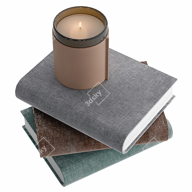 Blossom Candle & Books Set 3D model image 3