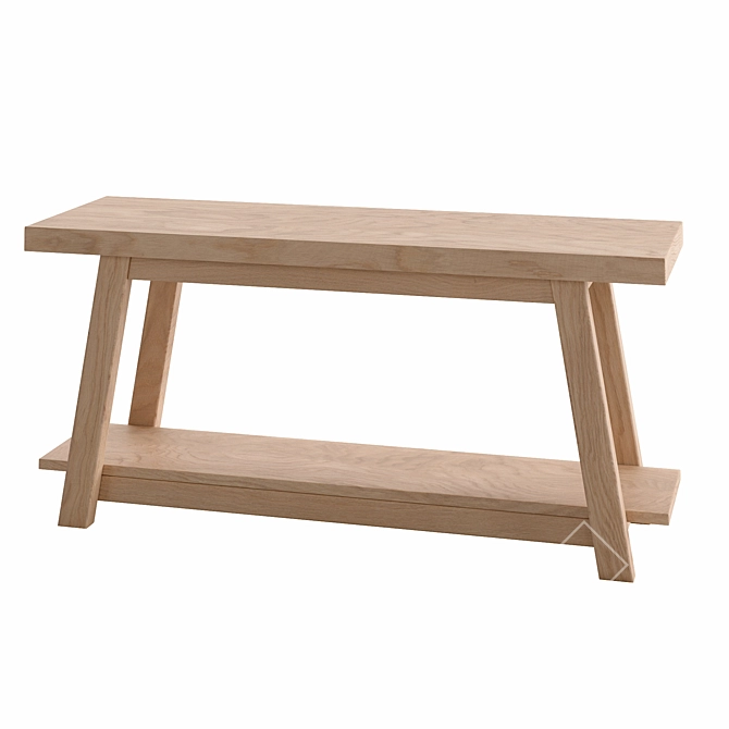 Rustic Safari Teak Bench 100cm 3D model image 3