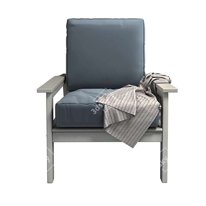 Eucalyptus Garden Chair for Ultimate Outdoor Comfort 3D model image 3