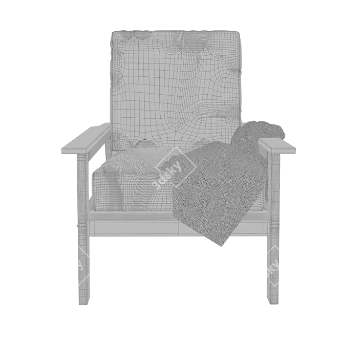 Eucalyptus Garden Chair for Ultimate Outdoor Comfort 3D model image 5