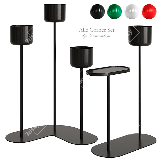 Modern Allé Corner Set: Inspired by Skandiform 3D model image 7