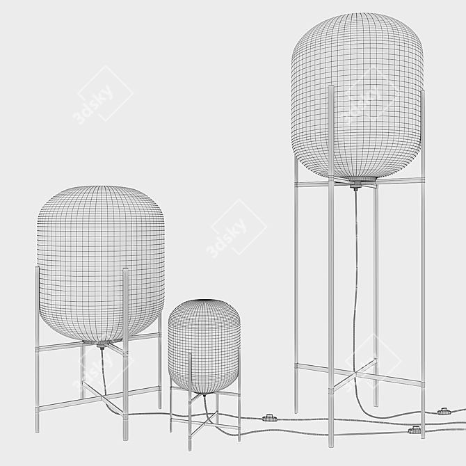 Herkner Design Floor Lamp: Oda 3D model image 3