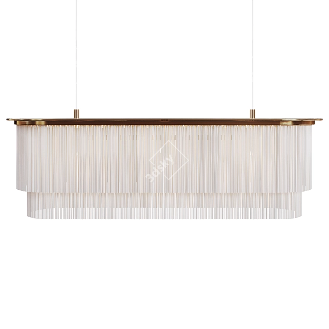 Houtique Linear Chandelier Cream - Trendy Elegance 3D model image 2