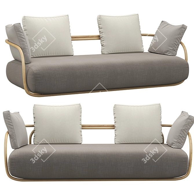 Modern Thonet 2017 Sofa in Gray 3D model image 1