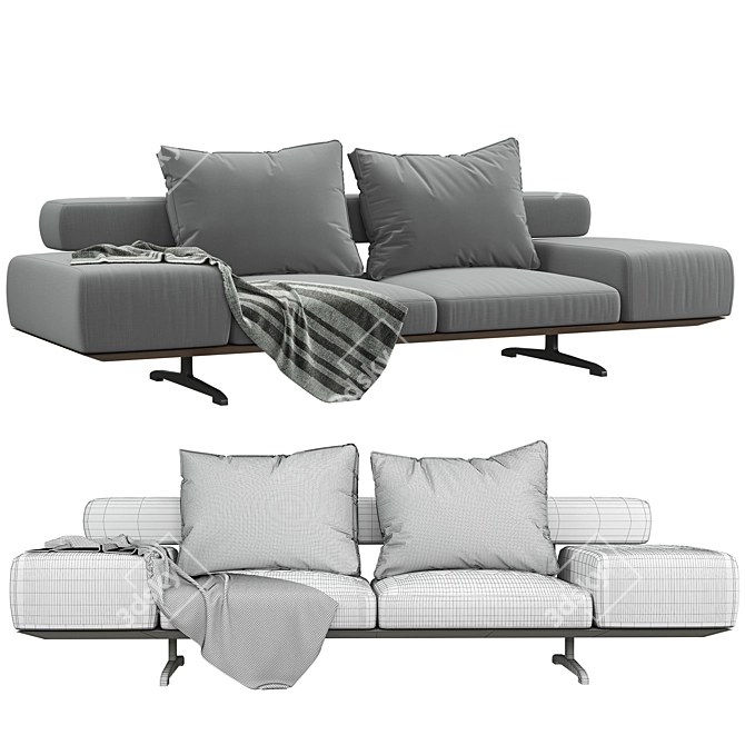 Modern Flexform WING Sofa Design 3D model image 3