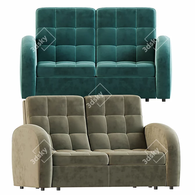 Elegant Gala Collection Sofa Bed 3D model image 1