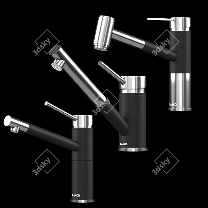 BLANCO Faucet Trio in Dual Materials 3D model image 1