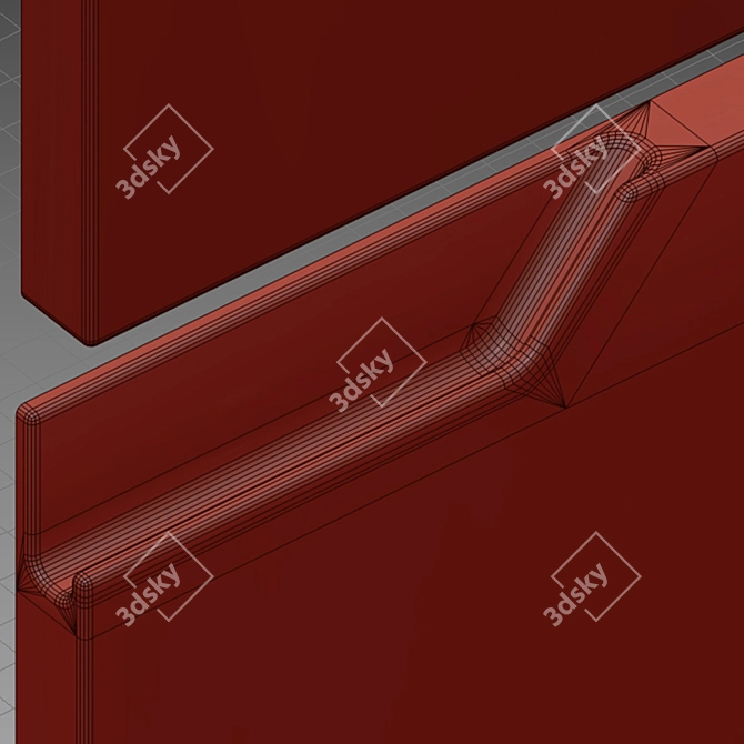 Adjustable Two-Tone Kitchen Front 3D model image 5