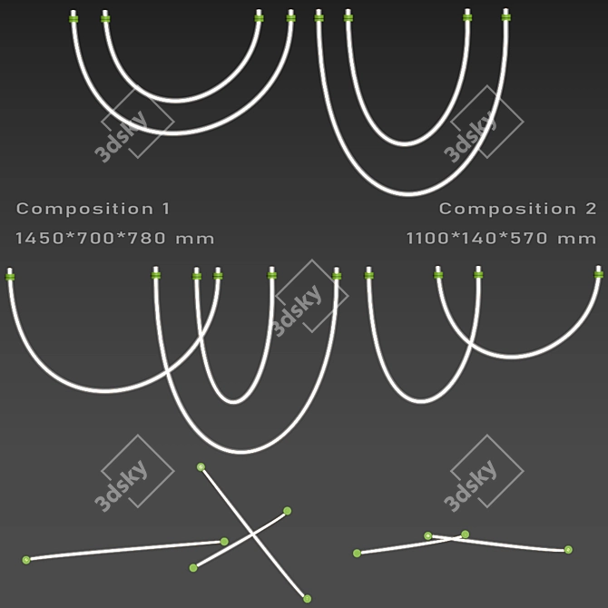 Flexible Neon Light Sculpture Kit 3D model image 7