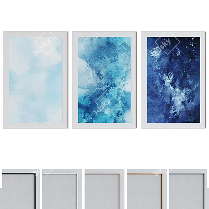 Modern Abstract Picture Frame Set 3D model image 1