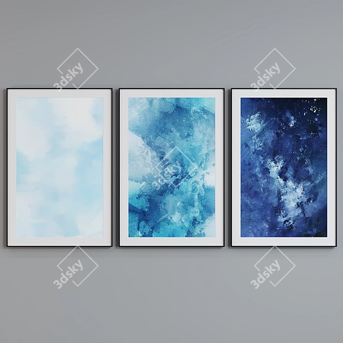 Modern Abstract Picture Frame Set 3D model image 2