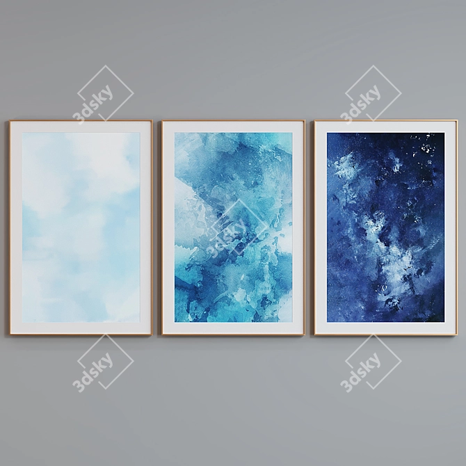 Modern Abstract Picture Frame Set 3D model image 4