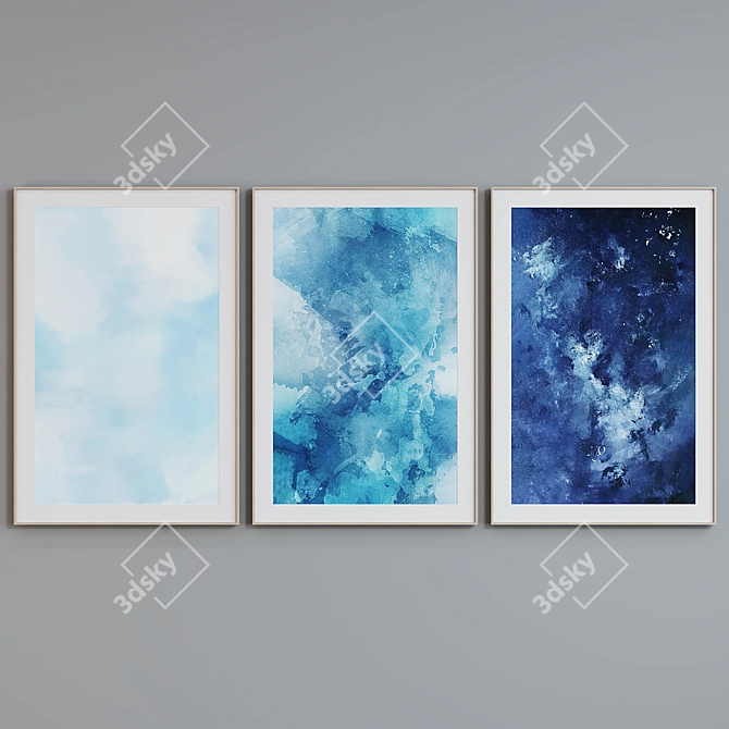 Modern Abstract Picture Frame Set 3D model image 5