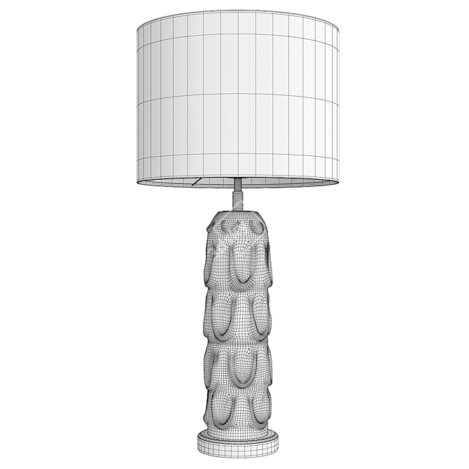 Elegant Aqua Crystal Vase Lamp 3D model image 2