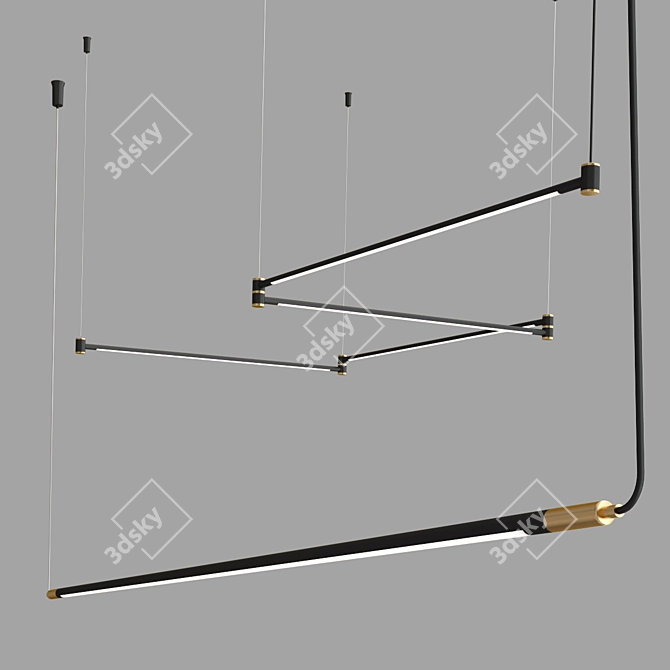 Modern Gold Black Lighting Collection 3D model image 2