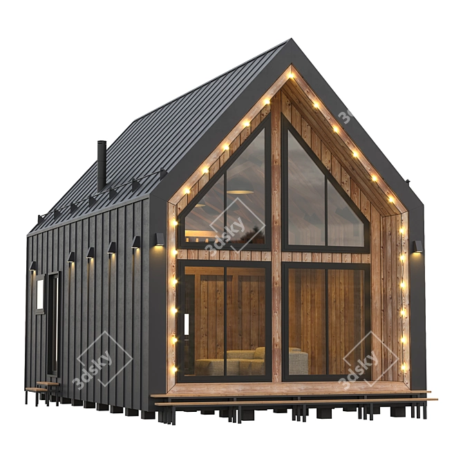 Rustic Barn House Kit 3D model image 1