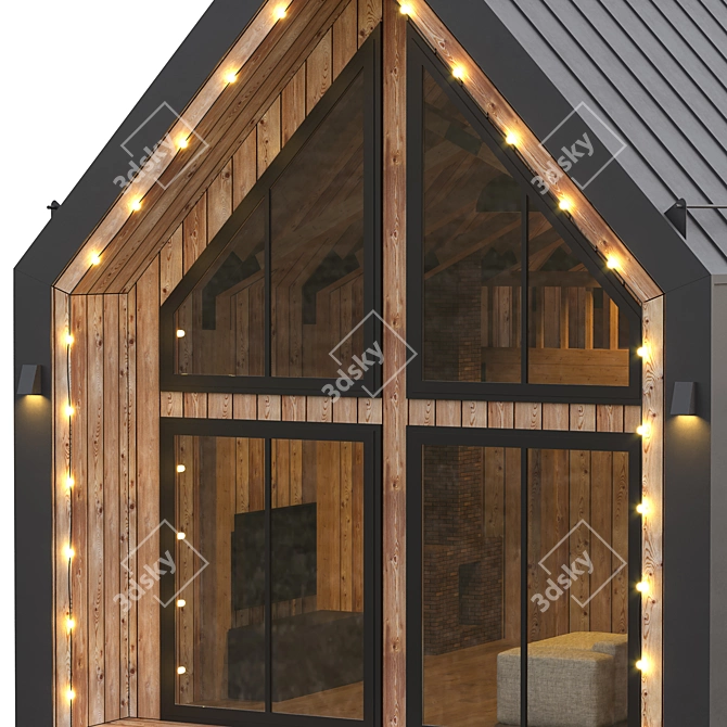 Rustic Barn House Kit 3D model image 4