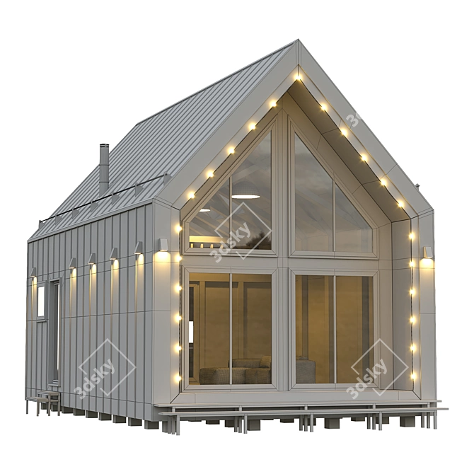 Rustic Barn House Kit 3D model image 6